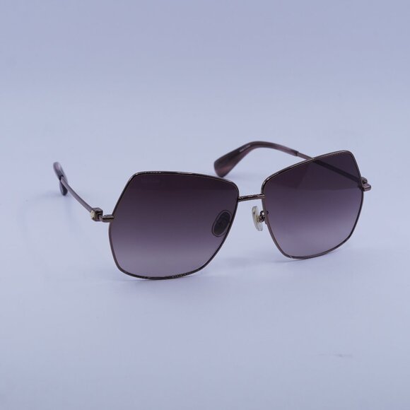 MaxMara MM0035-H 38T Sunglasses Bronze Geometric Frame, Bordeaux Lenses - Picture 1 of 11